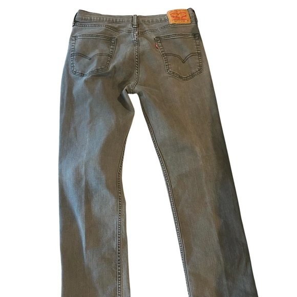 Levi’s 514 Straight Fit Jeans Men’s W34 L30 Gray Denim Mid Rise - Picture 2 of 5